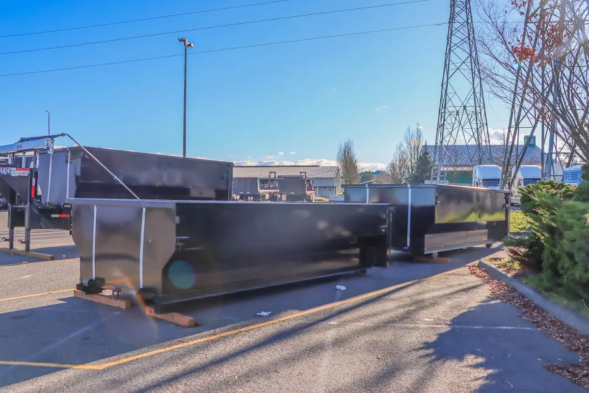 Roll-off dumpster ready for waste disposal at job site for 6 Yard Dumpster Rental in Bluefield